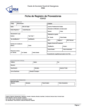 Ficha De Proveedores PDF  Form