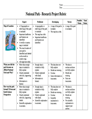 Landform Project Rubric