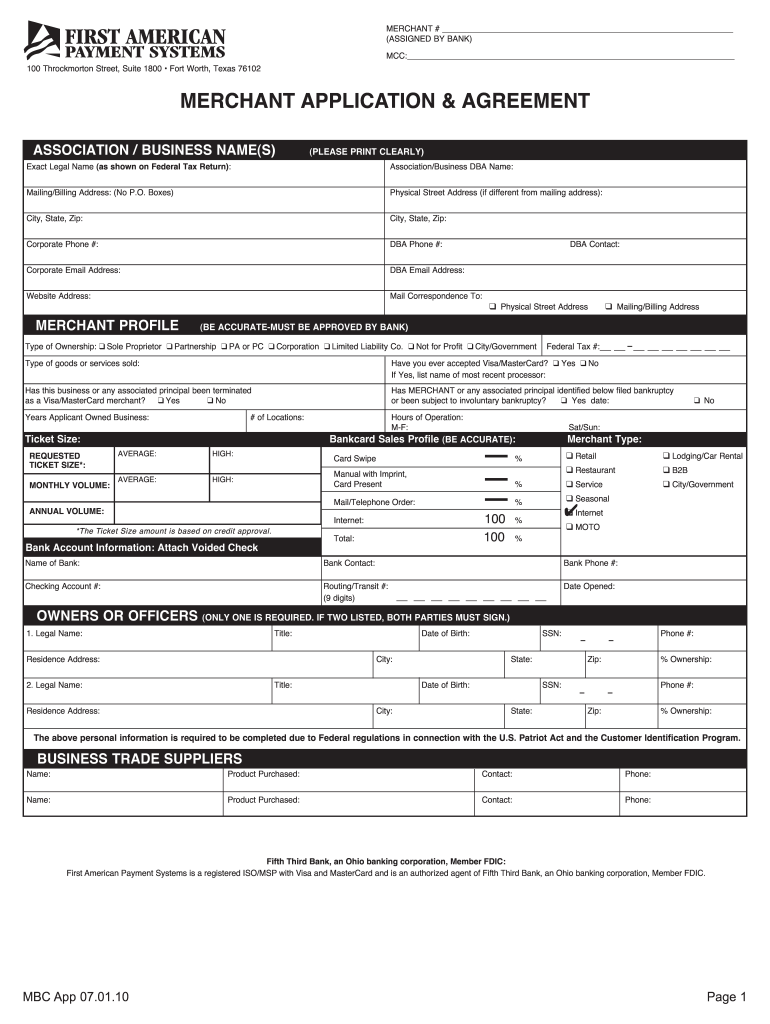 Merchant Application Amp Agreement Merchant Processing Terms Mkb Memberclicks  Form