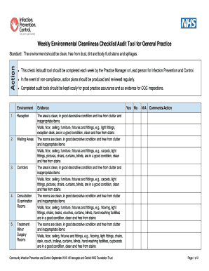 Cleanliness Checklist  Form