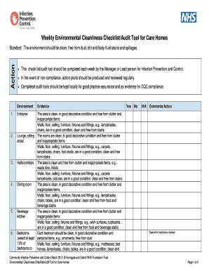 Care Home Housekeeping Audit Template  Form