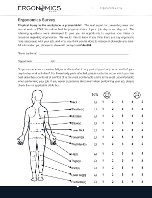 Employee Ergonomics Survey PDF Ergonomics Plus  Form