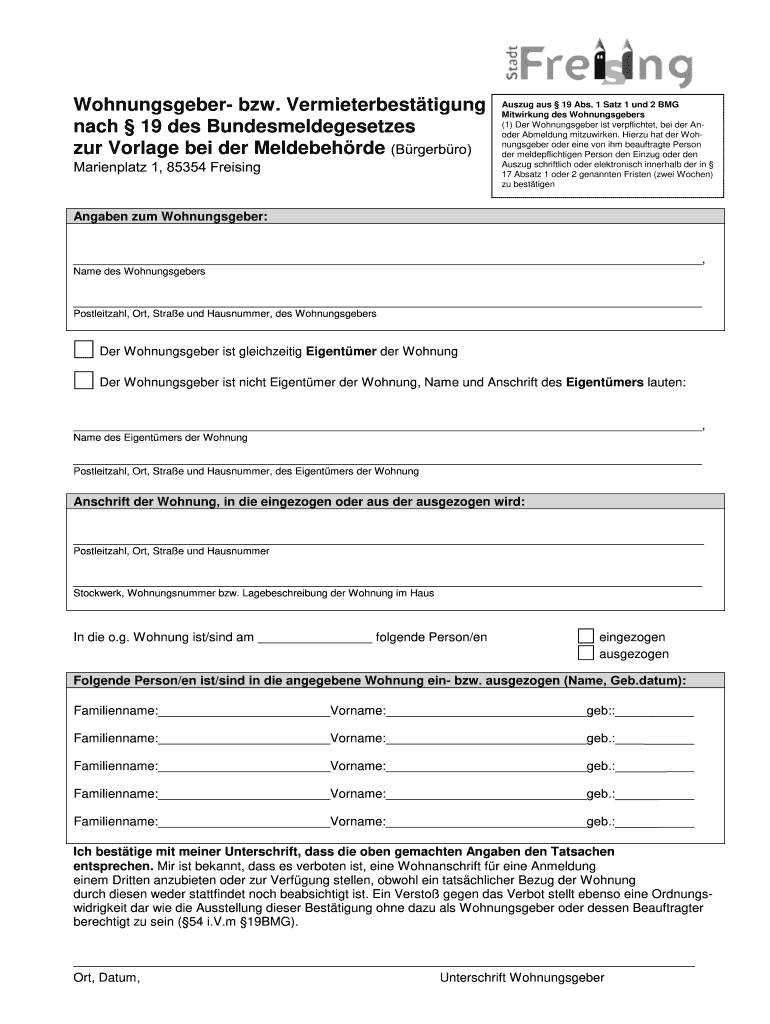 Mietbescheinigung Vorlage  Form