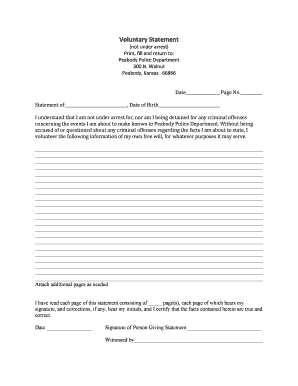 Police Voluntary Statement Form