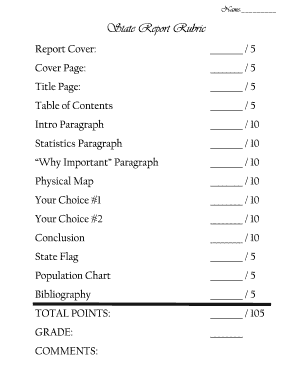 State Report Rubric  Form