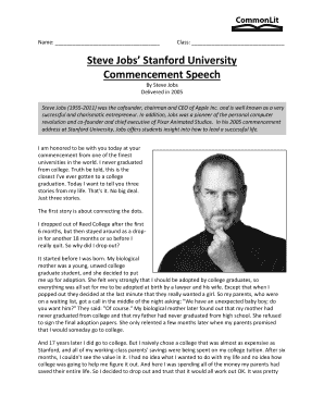 Steve Jobs Commencement Speech PDF  Form