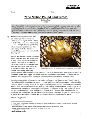 The Million Pound Bank Note PDF  Form