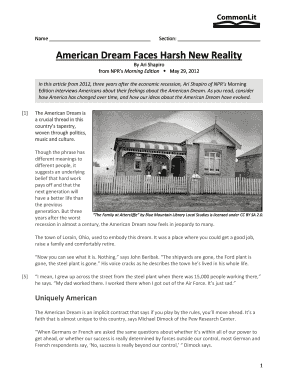 Ari Shapiro American Dream Form