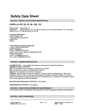 Capella Hfc 55 Msds  Form