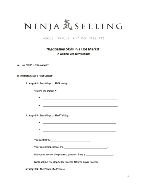 Ninja Selling Workbook PDF  Form