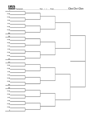Tennis Tournament Draw Sheet  Form