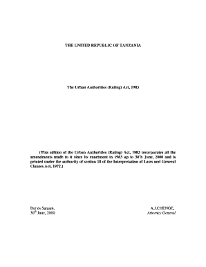 Urban Authority Act of 1983 PDF  Form