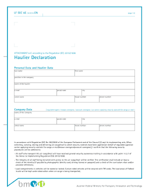 Haulier Declaration  Form