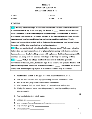 On Screen B2 Test Booklet PDF  Form