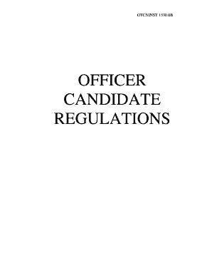 Officer Candidate Regulations  Form