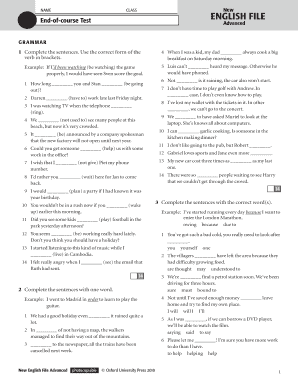 English File Advanced Tests PDF  Form