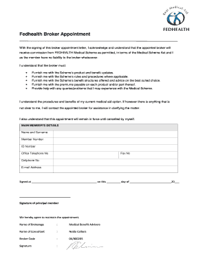 Fedhealth Broker Appointment Form
