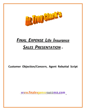 Final Expense Script Rebuttals  Form