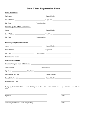 Client Registration Form