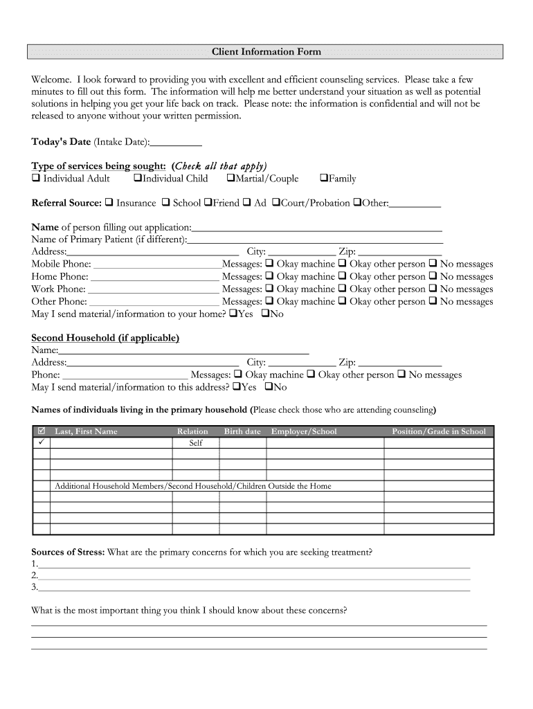  Become a Client Form 2011-2024