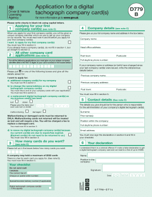  Application Digital Tachograph Company Cards 2014-2024