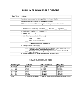 Sliding Scale   Form