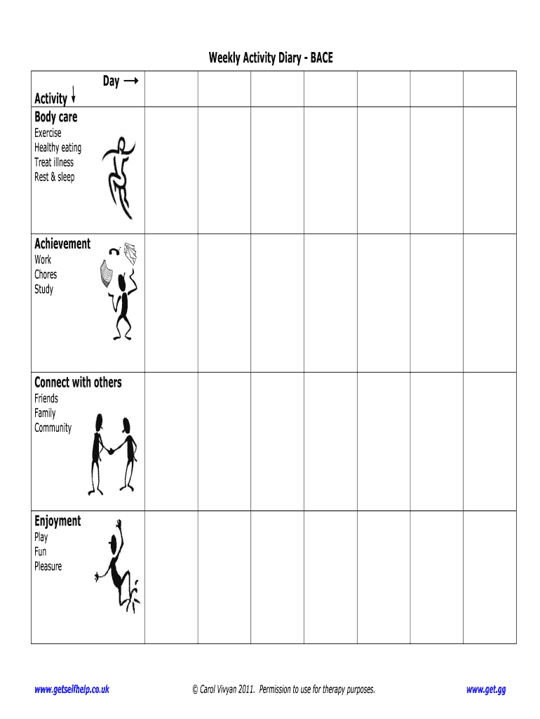 Weekly Activity Diary BACE  Form