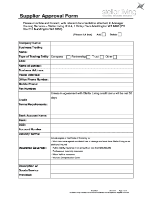 Supplier Approval Form