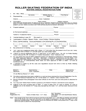 Rsfi Registration  Form
