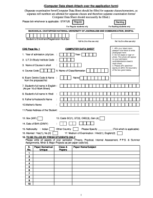 Computer Data Sheet  Form