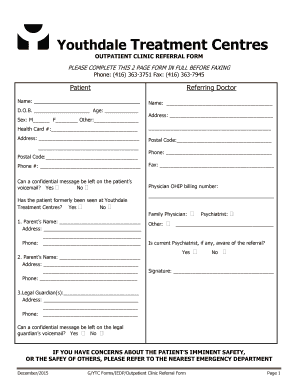 Youthdale Referral Form