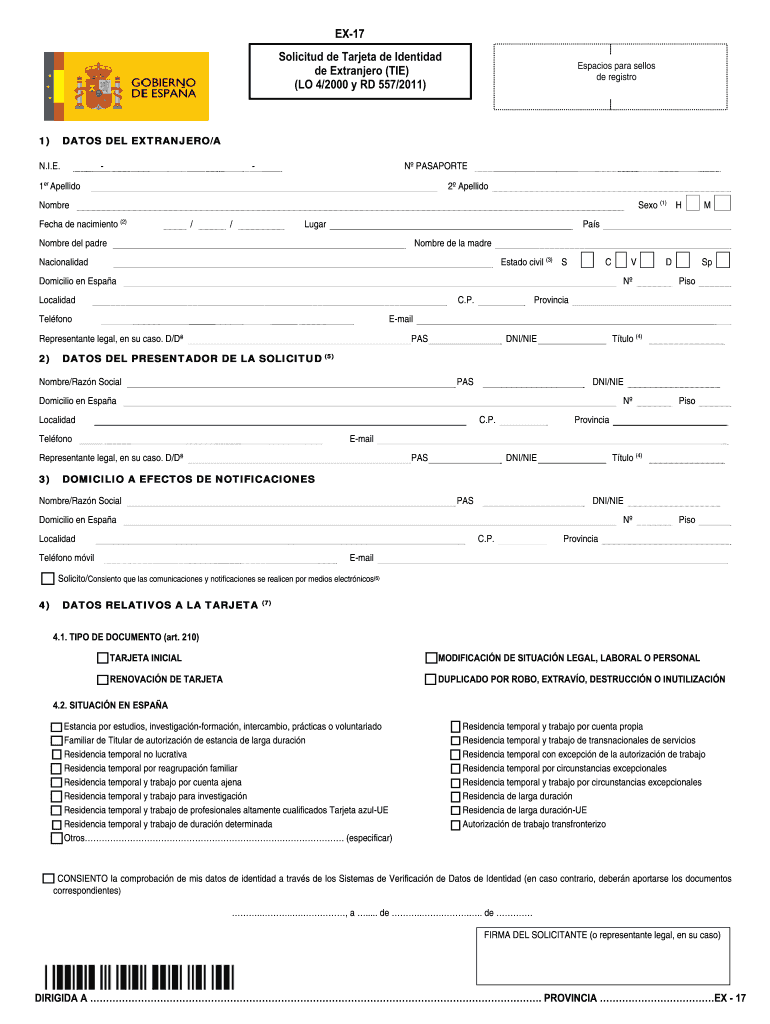 Como Rellenar Formulario Ex 17