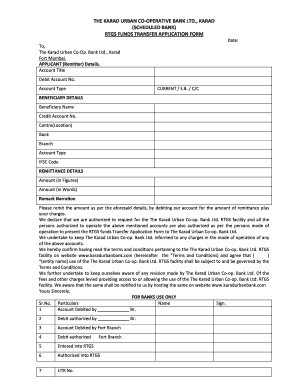 The Karad Urban Bank  Form