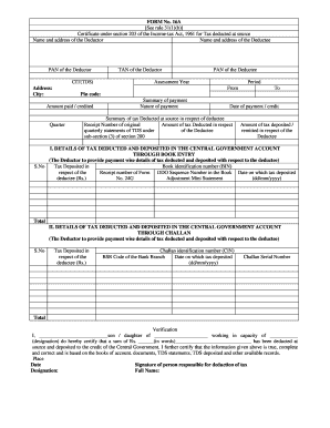 Form No 16a See Rule 31 1 B