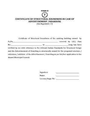 Soundness Certificate of Building  Form