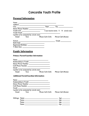 Youth Profiling Form