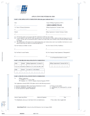 APPLICATION for INTERBANK GIRO Seraya Energy  Form