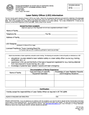 Laser Safety Officer  Form