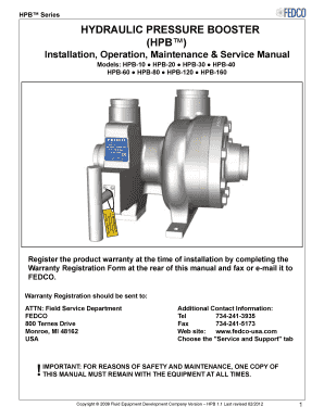 Hydraulic Pressure Booster Hpb PDF  Form