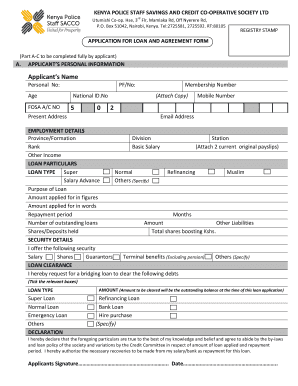 Police Sacco Loan Form