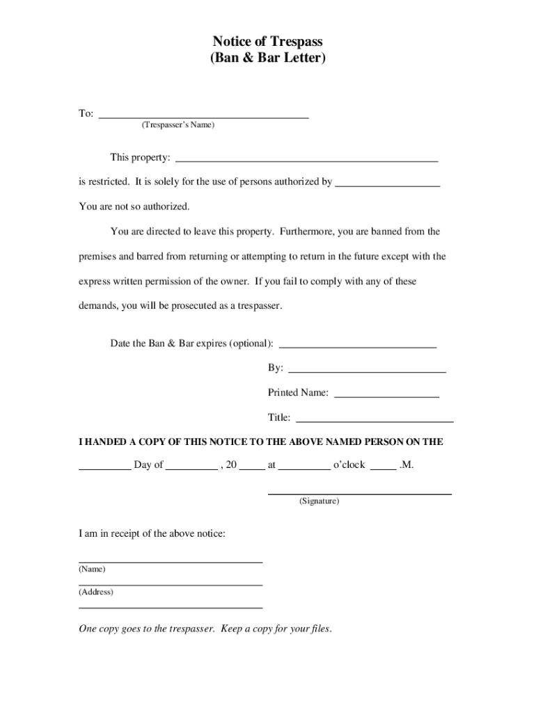 Ban and Bar Form