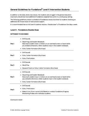 Fundations Level K PDF  Form