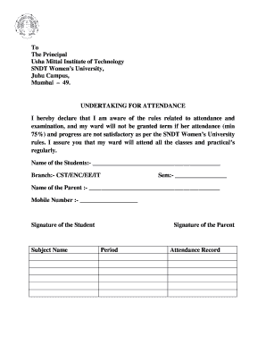 Undertaking Proforma