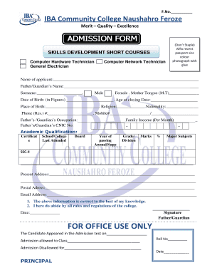 Computer Admission Form Download