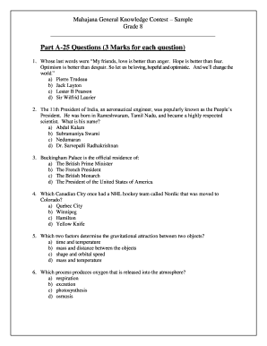 Mahajana Youth Contest  Form