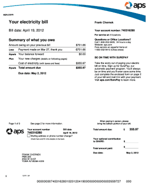 Your Electricity Bill Byumarvmobilehomeparksbbcomb  Form