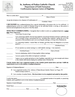  Godparent Certificate of Eligibility 2015-2024