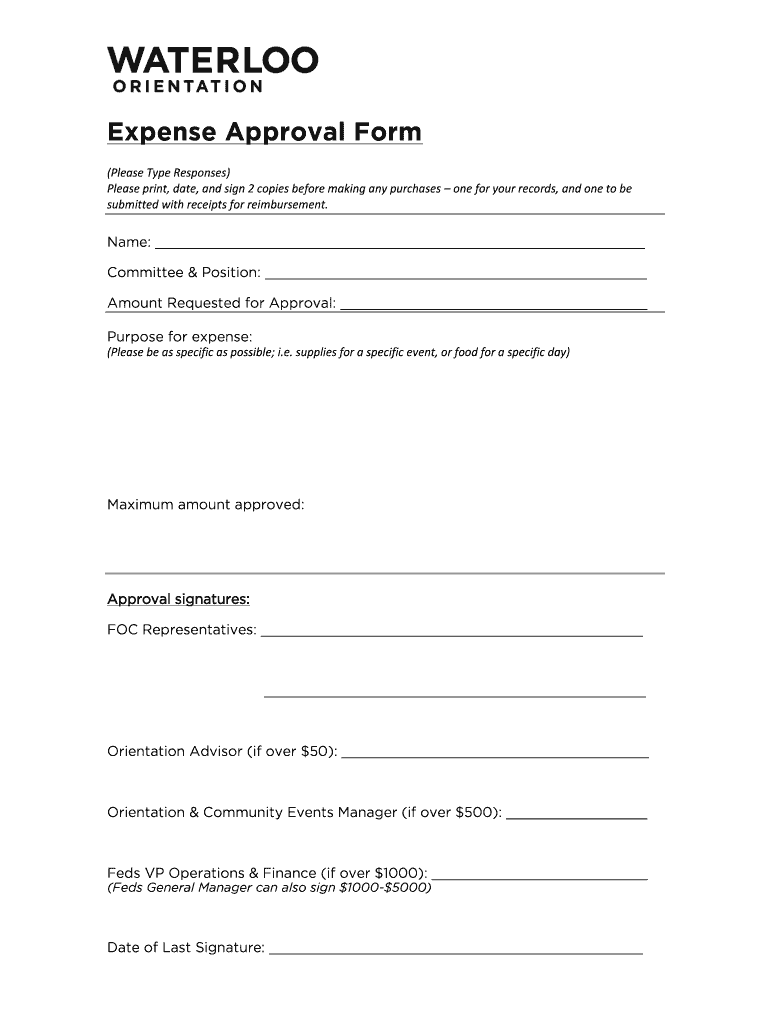 Expense Approval Form  Sample Forms  Sampleforms