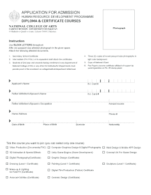 Nca Short Courses  Form