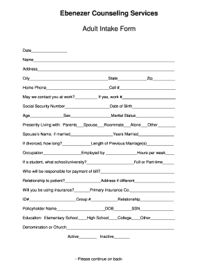 Social Work Intake Form